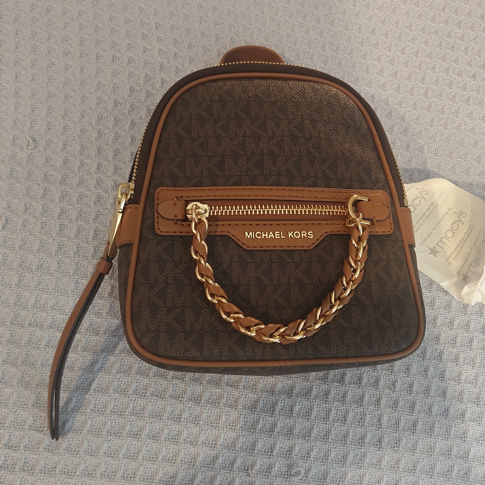 Brown Designer Women's Backpack - Picture 2 of 4
